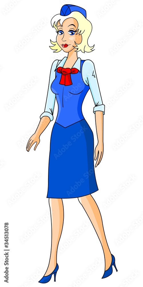 stewardess with blonde hair vector stewardess with blonde hair vector
