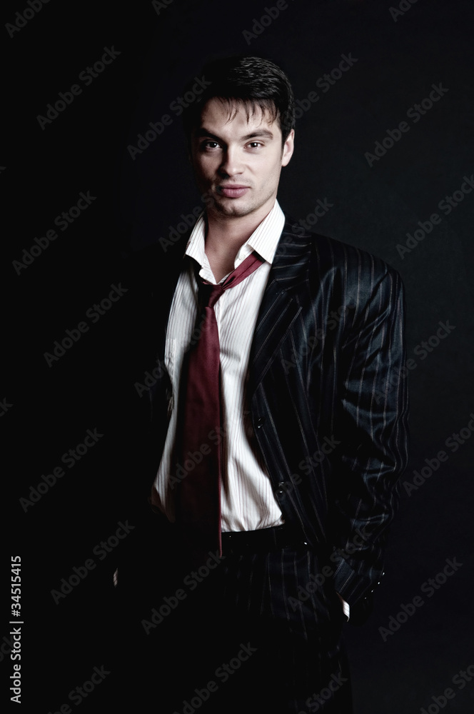 Fototapeta premium Mysterious man hiding his true face