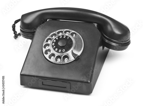 old bakelite telephone on white