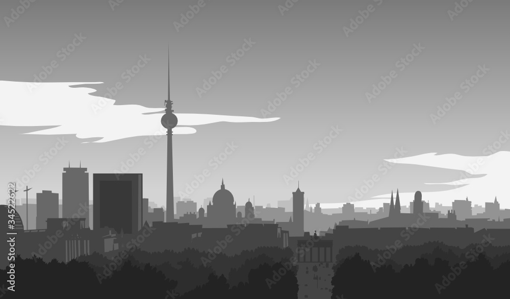 Obraz premium Berlin Skyline, ilustracja