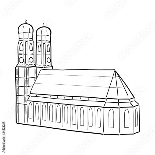 zeichnung frauenkirche münchen I