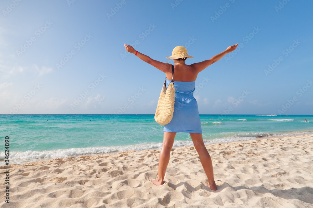 Hapiness on holidays at Caribbean Sea Hapiness on holidays at Caribbean Sea