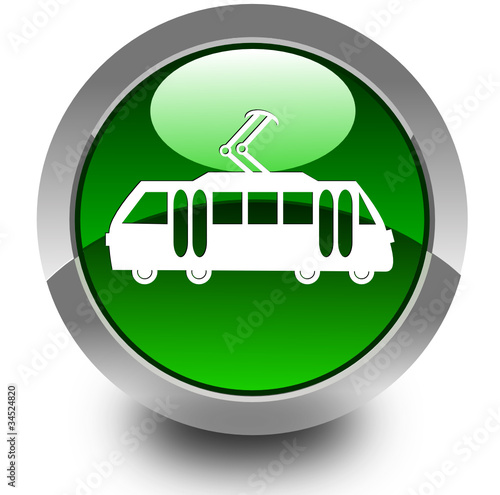 Tram glossy icon