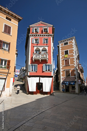 Narrow medival streets in Rovinj