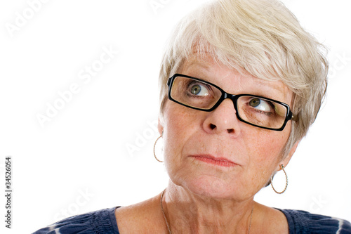 Mature woman looking into a memory