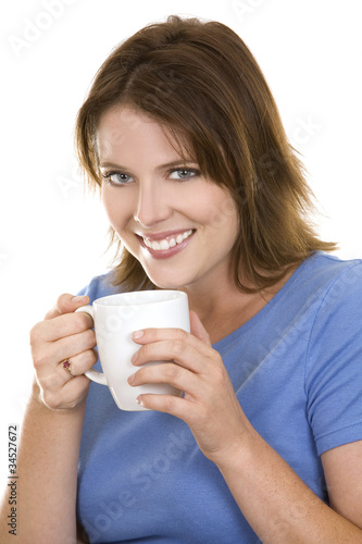 casual woman with coffee