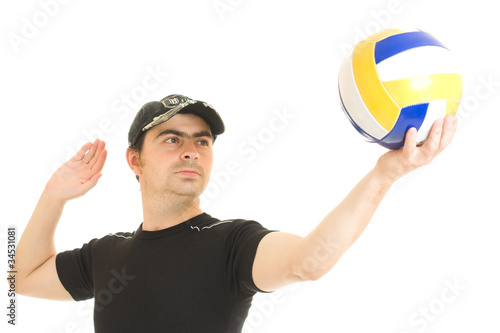 Volleyball men with the ball.