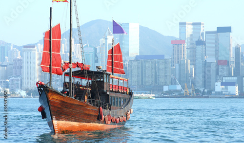 Hong Kong junk boat
