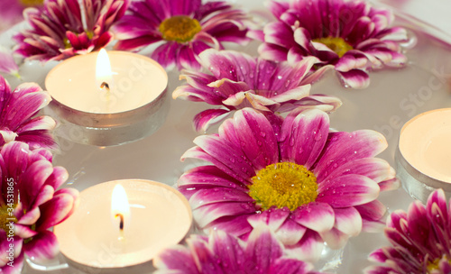 Candles with flowers