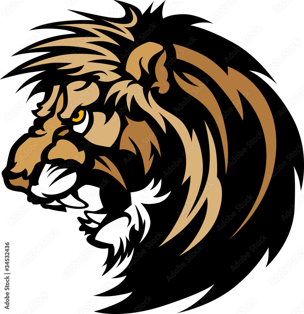 Obraz premium Lion Head Graphic Mascot Logo