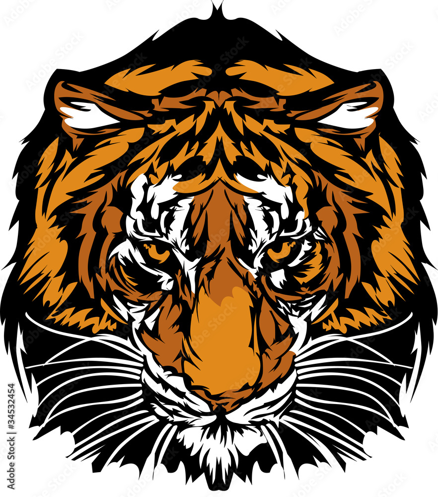 Naklejka premium Tiger Head Graphic Mascot