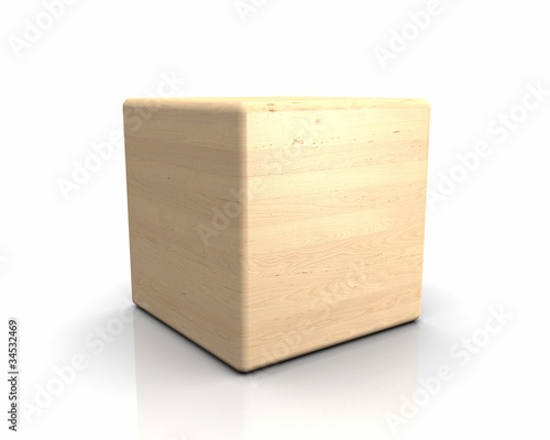 3D Holzwürfel abgerundet - Birke Europäisch