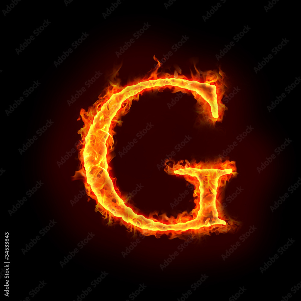 fire alphabets, G fire alphabets, G