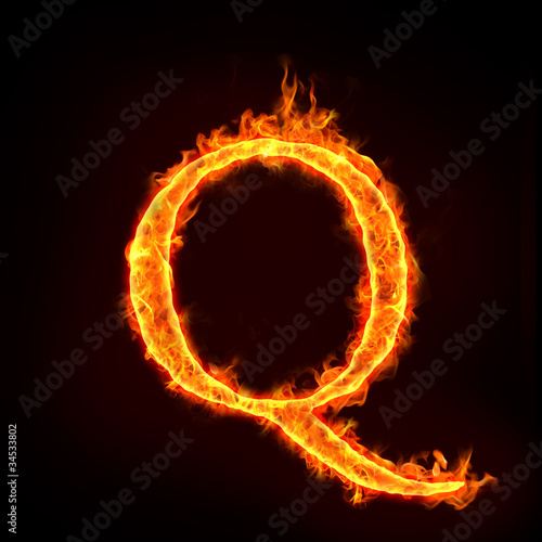 fire alphabets, Q
