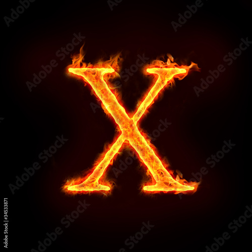 fire alphabets, X