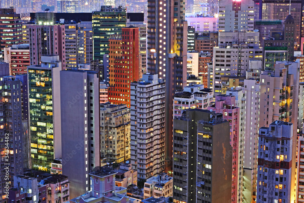 apartment building at night