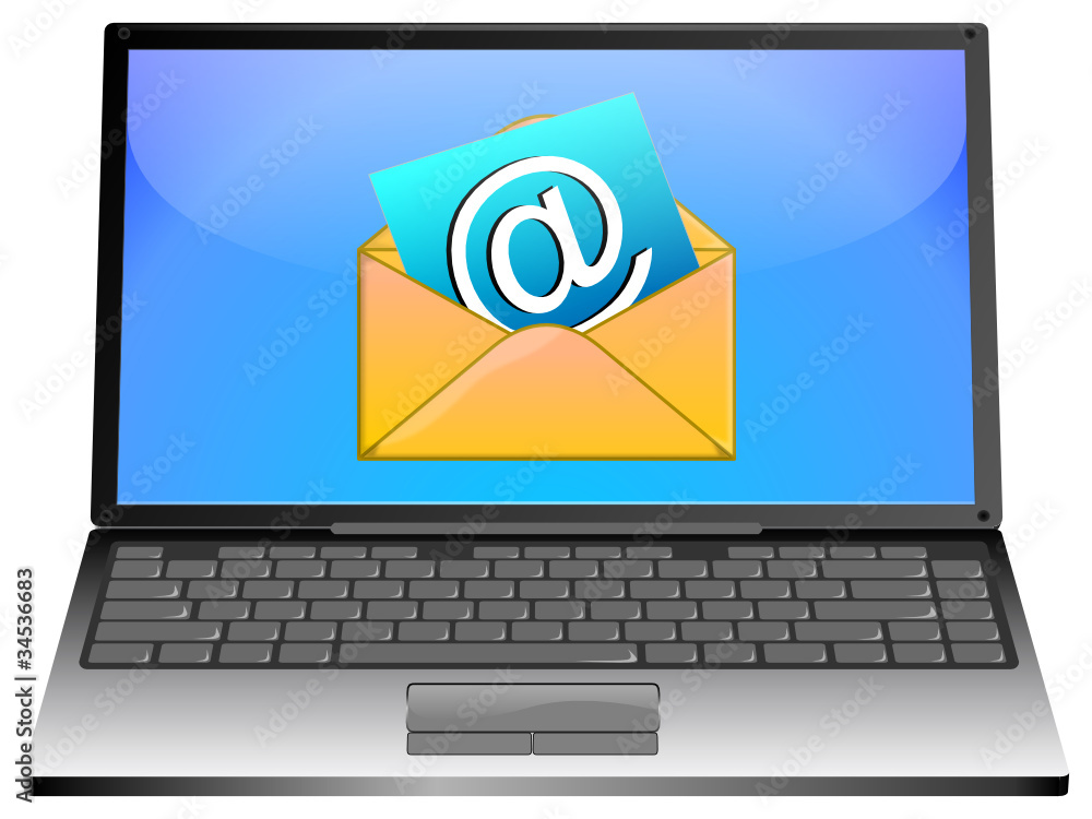 Laptop mit E-Mail Laptop mit E-Mail
