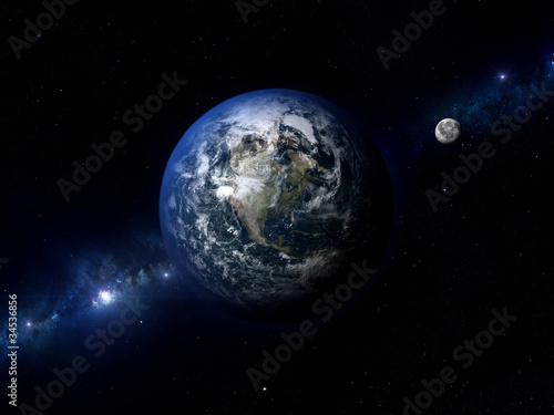 Fototapeta Naklejka Na Ścianę i Meble -  Earth Moon North America
