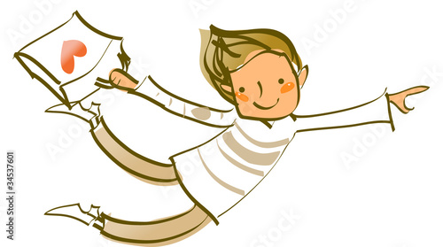 Side view man flying