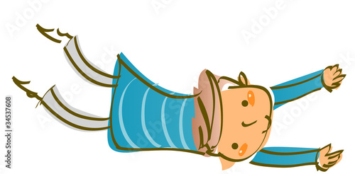 Rear view of man lying