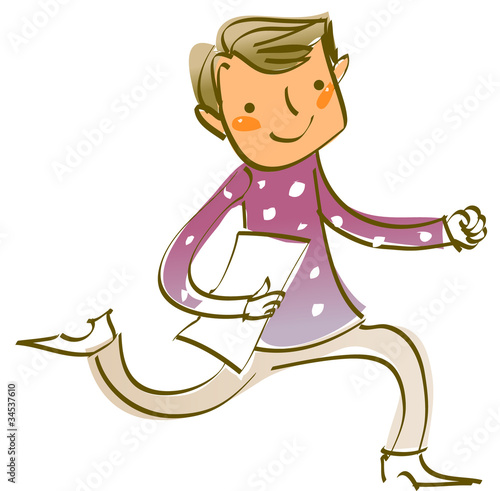 Side view of man running