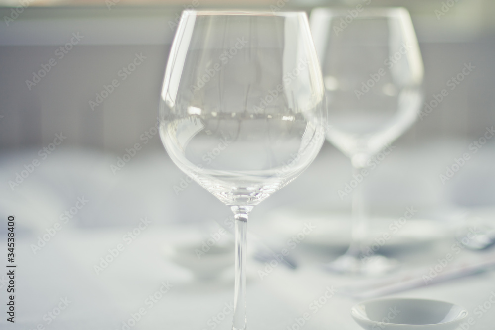 Close-up glass in front of another glass Close-up glass in front of another glass