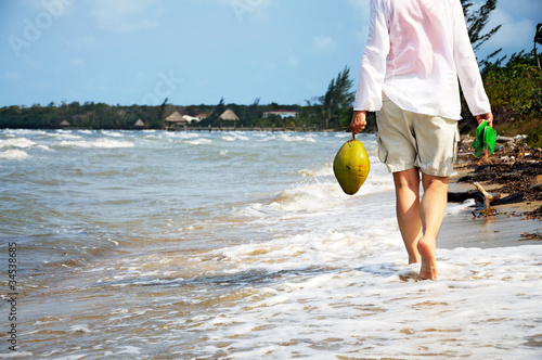 Walking along the beach