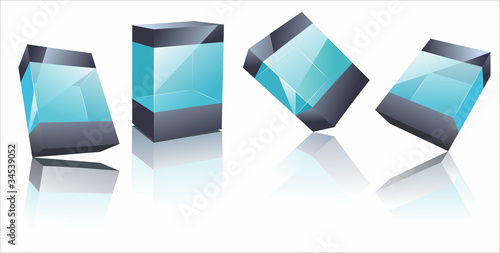 Vector abstract glass cube background .