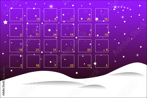 Adventskalender Winterlandschaft Violett