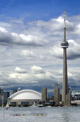 Photography Toronto city skyline with CN tower