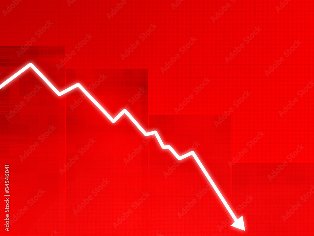 Fototapeta premium cours de la bourse - crise - chute - échec
