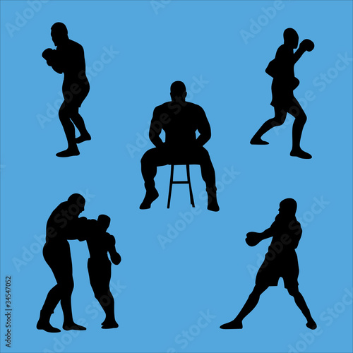 boxing silhouette collection