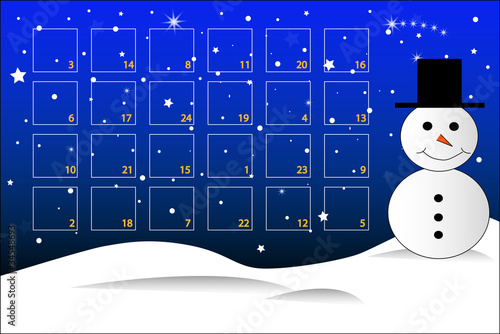 Adventskalender Schneemann in blau