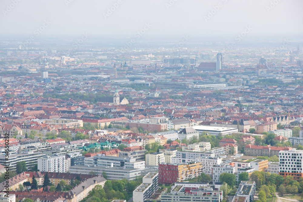 aerial view of Munich city
