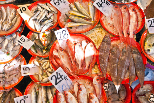 fresh fish at the  market