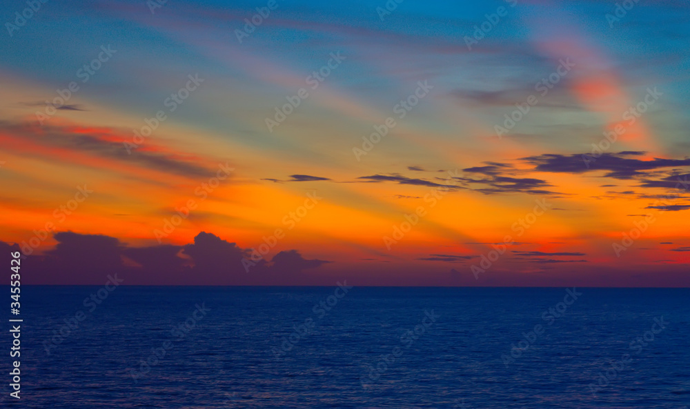 Fototapeta premium Sunset on the Caribbean