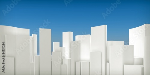 3d generic city skyline