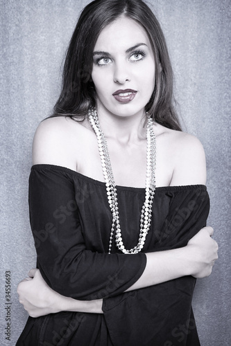 lovely girl with pearls