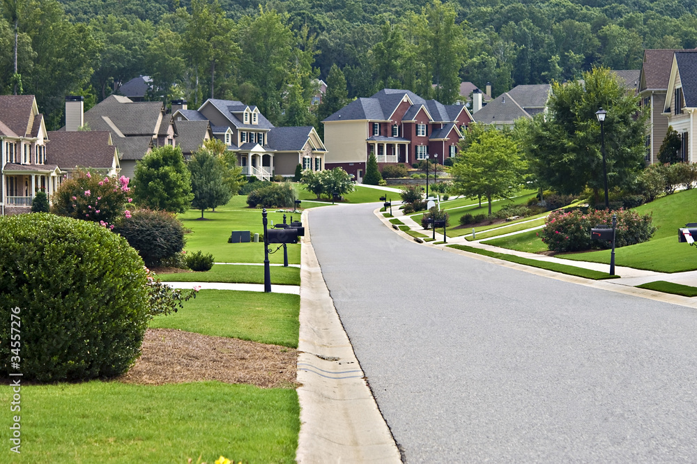 Street in a Modern Neighborhood Street in a Modern Neighborhood