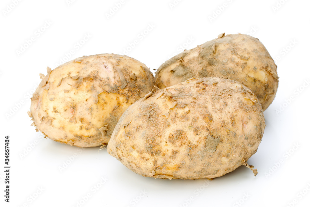 new potatoes isolated on a white background new potatoes isolated on a white background
