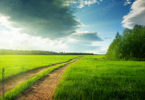 ground road and sunset