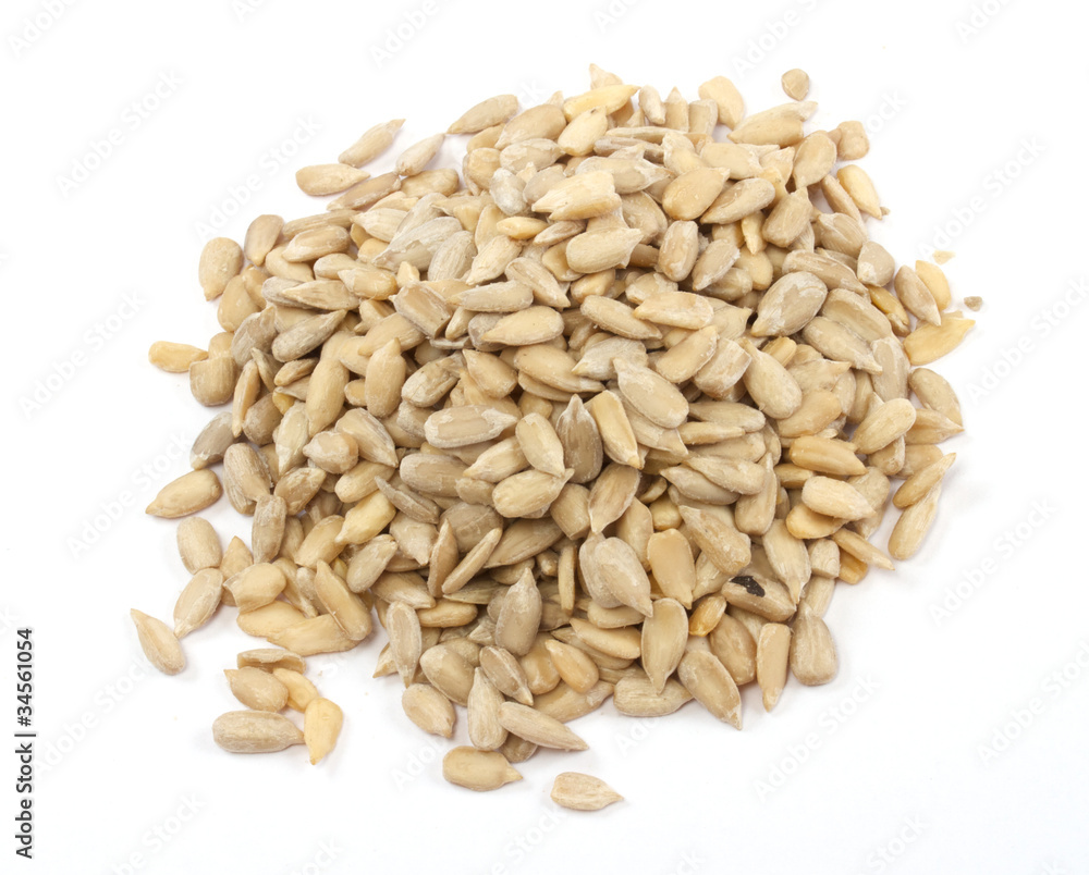 Sunflower seeds isolated on white background Sunflower seeds isolated on white background