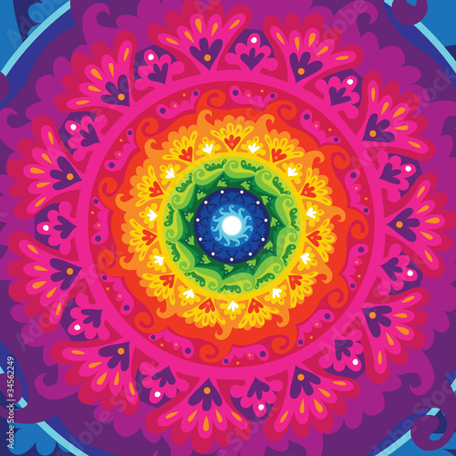 rainbow sun mandala