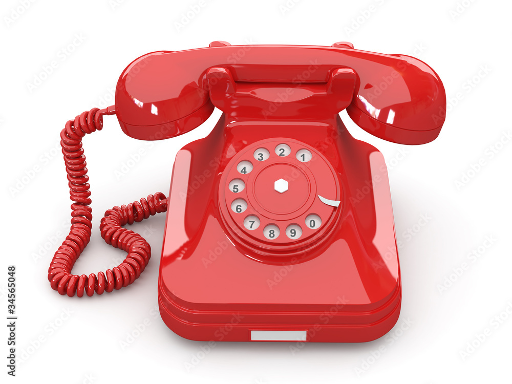 Old-fashioned phone on white isolated background Old-fashioned phone on white isolated background