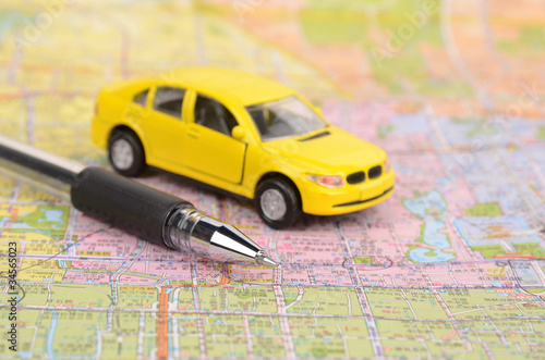 Toy car and map