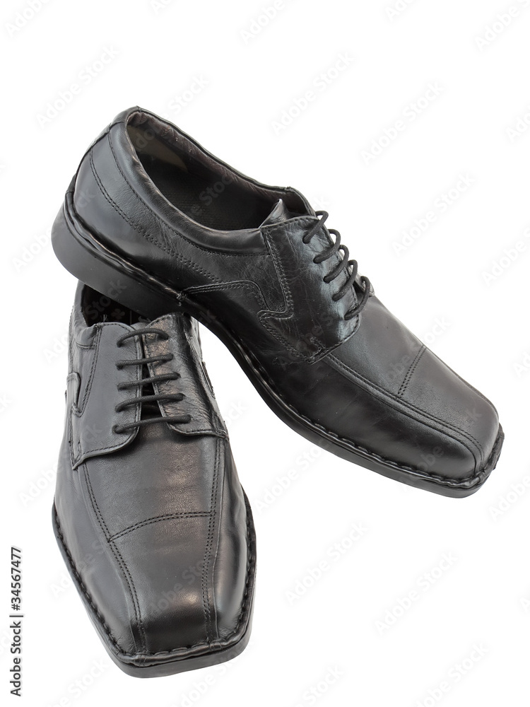 Men's classic black shoes. Isolated.