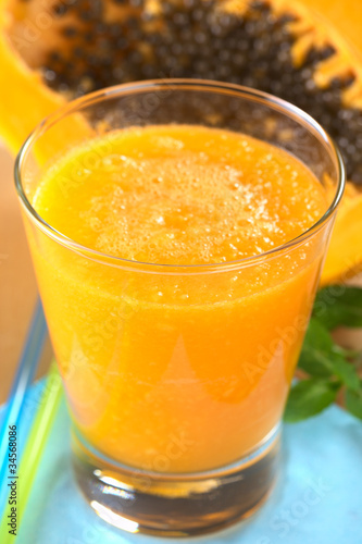 Fresh blended papaya juice