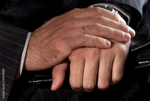 the hands of a businessman