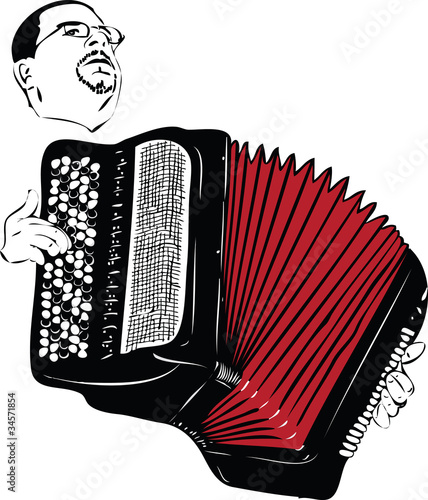 male musician playing the accordion