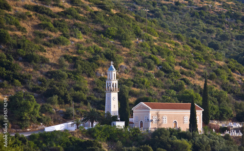 Orthodox traditional church from Kefalonia island in Greece photo